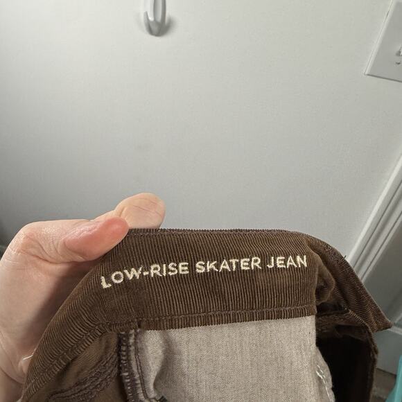 American Eagle Low Rise Skater Jeans Brown Corduroy Baggy Y2K Womens 6 - Picture 7 of 10